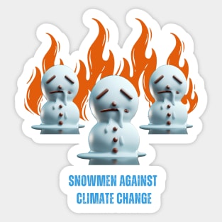 Snowmen Against Climate Change Sticker